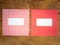 Blank red an white patterend windowed envelope