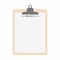 Blank restaurant menu template. Paper clipboard vector illustration