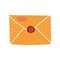 Blank Retro Mail Envelope with Seal Vector Illustration