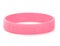 Blank rubber plastic stretch pink color bracelet isolated on white bac