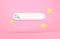 Blank search bar and bookmarks stars on pink background