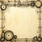 blank sheet of scrapbook paper with steampunk elements along the border