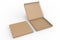 Blank shipping mailer hard cardboard box for branding and mock up. 3d render illustration.