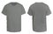 Blank shirt mock up template, front and back view, plain grey t-shirt isolated on white. Tee design mockup presentation