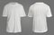 Blank shirt mock up template, front and back view, plain white t-shirt isolated on grey. Tee design mockup presentation