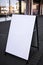 Blank shop sign board in rectangle shape ready for copy text