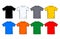 Blank Short Sleeve Eight Color Raglan T-shirt template, Vector Illustration