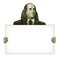 Blank Sign Held by Benjamin Franklin