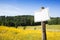 Blank sign indicating in the countryside