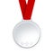 Blank silver medal with ribbon, 3d