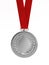 Blank silver medal with ribbon for second place
