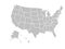 Blank similar USA map on white background. United States of America country. Vector template for website