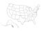 Blank similar USA map on white background. United States of America country. Vector template for website