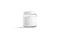 Blank small glass jar with white label mockup stand, isolated