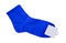 Blank socks blue color on white background