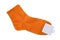 Blank socks orange color on white background