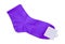 Blank socks violet color on white background