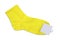 Blank socks yellow color on white background