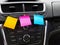 Blank sticky notes on dashboard