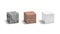 Blank stone, brick, marble material cube mockup, looped rotation