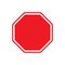 Blank Stop Sign Icon Vector. Red Sign Background Image