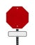 Blank Stop Sign with White/Black Sign Below