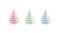 Blank striped party hat with ribbon mockup set, side view