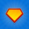 Blank Superhero Logo Icon on Blue Background. Vector