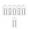 Blank suppositories mockup set of five capsules without text and one suppository isolated on a white background