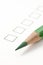 Blank survey Check Box with Green Pencil