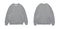 Blank sweatshirt color grey template front and back view