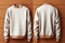Blank sweatshirt mock up in front and back views, 3d rendering