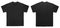 Blank T Shirt color black template front and back view