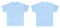 Blank T Shirt color light blue template front and back view
