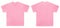 Blank T Shirt color light pink template front and back view
