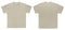 Blank T Shirt color sand template front and back view