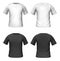 Blank t-shirts template with black and white color
