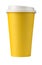 Blank take away yellow coffee cup