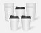 Blank takeaway drink mug stack - paper coffee cups  mockup