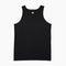 Blank tank top color black front and back view on white background