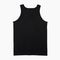 Blank tank top color black front and back view on white background