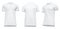 Blank template men white polo shirt short sleeve, front view half turn bottom-up, isolated on white background clipping path.