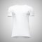 Blank template men white t shirt short sleeve, front view bottom-up, on gray background. Mockup concept tshirt