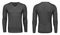 Blank template mens grey sweatshirt long sleeve, front and back view, white background. Design pullover mockup for print.
