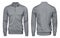 Blank template mens grey sweatshirt long sleeve, front and back view, white background. Design pullover mockup for print.