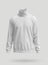 Blank template mens white knitted sweater, front view. 3d rendering.