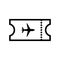 The blank ticket plane icon. Travel symbol.