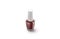 Blank transparent glass bottle with red nail polish mockup, isolated