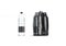 Blank transparent plastic bottle with black pack handle mockup, isolated