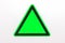 Blank triangle hazard, attention, warning, danger sign. Empty triangular sticker in green and black colors